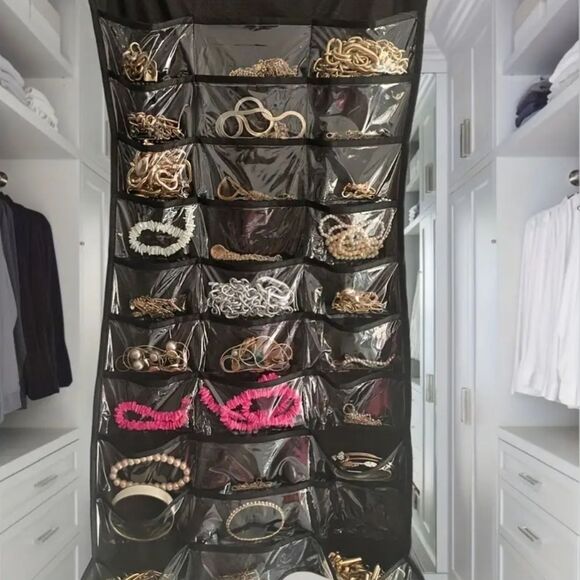 Hanging Jewelry organizer pouch necklace accessory storage space saver - Picture 4 of 4